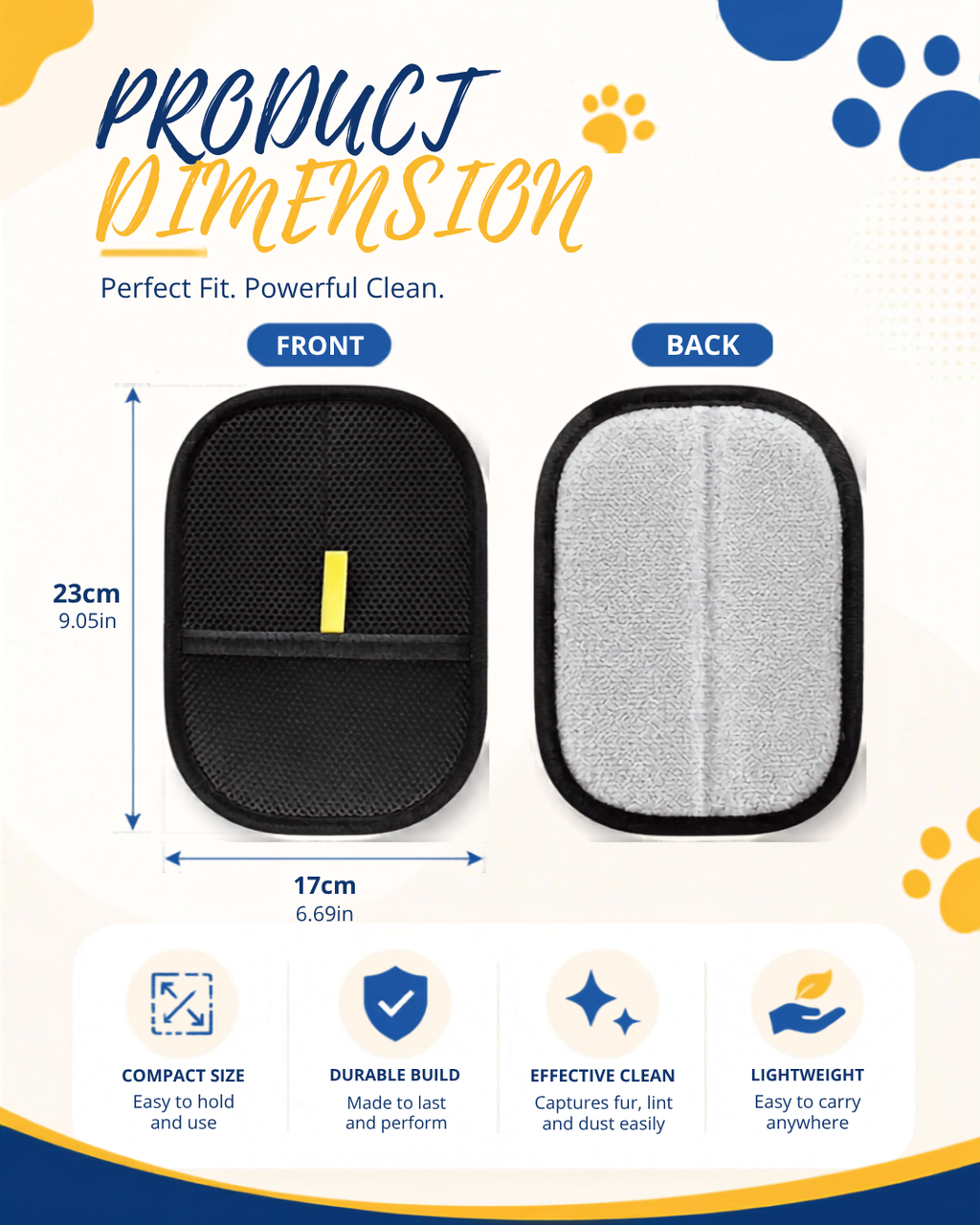 Vora | Premium Pet Hair Removal Grooming Gloves 31092